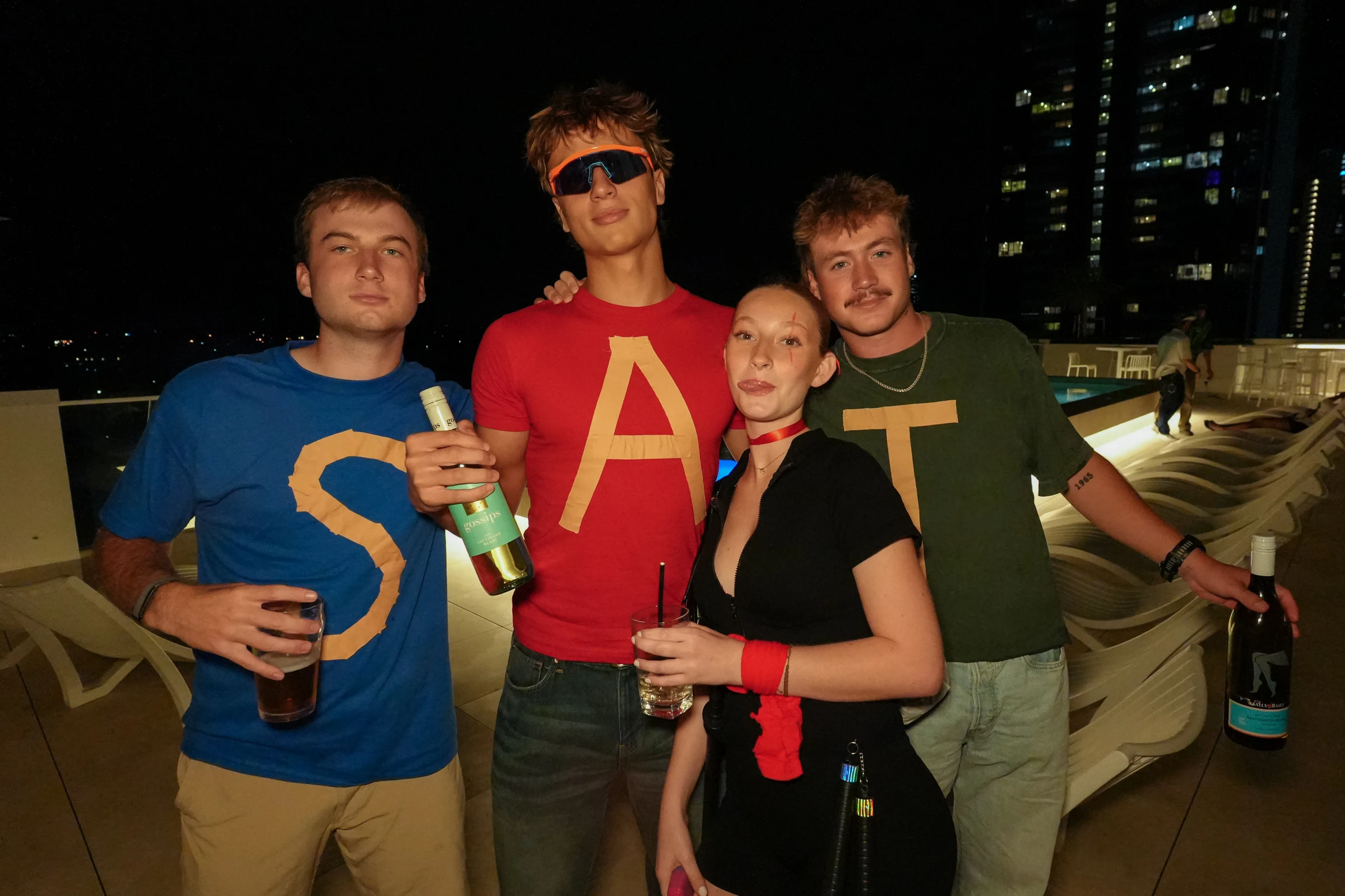 Guests in Halloween costume at Bounce Surfers